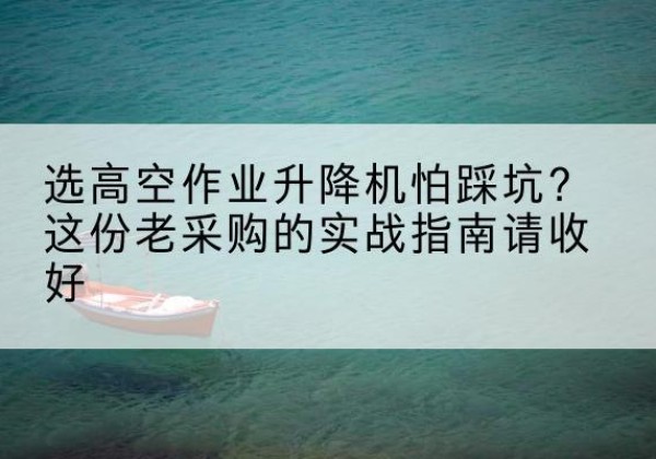 昌江高空作业升降机厂家推荐-选高空作业升降机怕踩坑？这份老采购的实战指南请收好